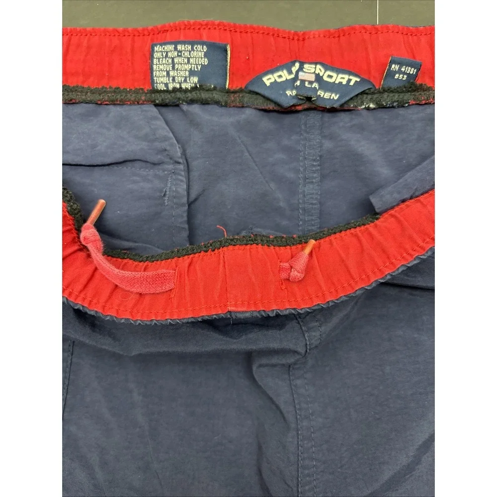 Vintage Polo Ralph Lauren Shorts POLO SPORT Trunks Lined‎ Spell Out Men Sz XL
